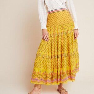 Yellow Floral Maxi Skirt